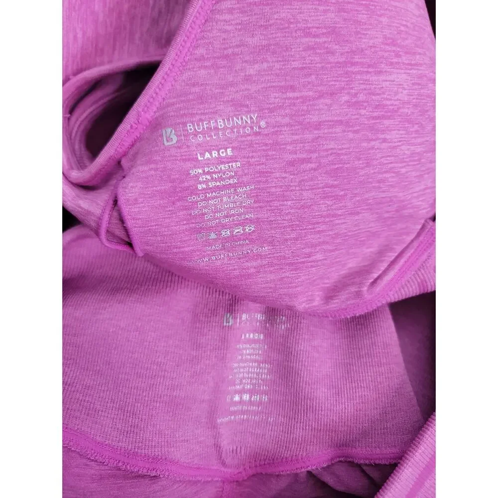 Buffbunny Activewear Matching Set SZ Large Leggings Sport Bra Pink